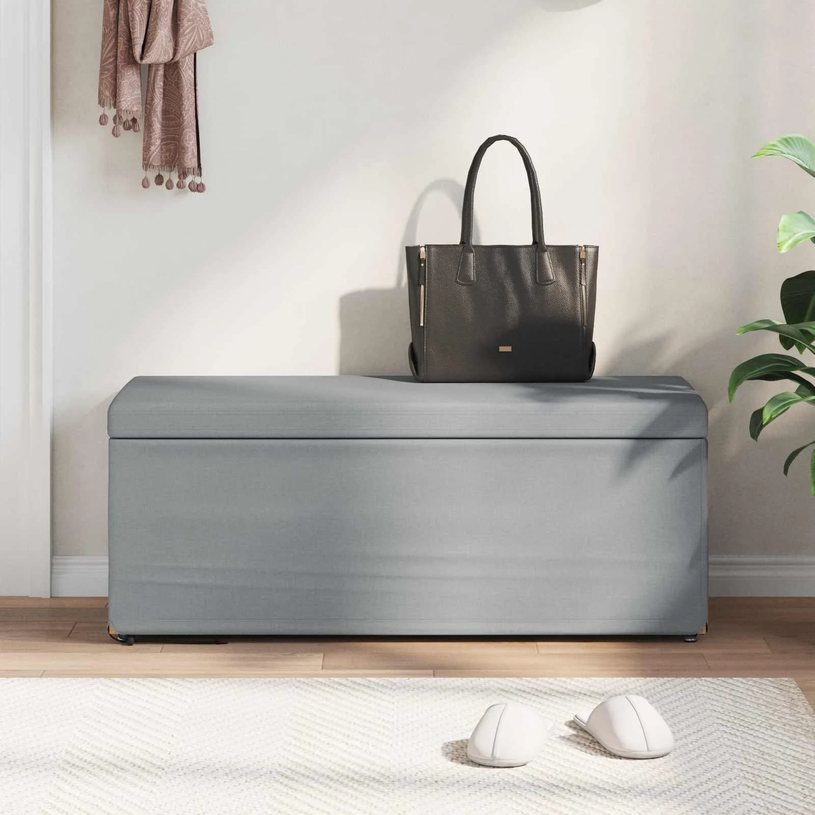 Stolica Svetlo siva 101 x 41 x 40 cm Tkanina in obdelano les - slika 3