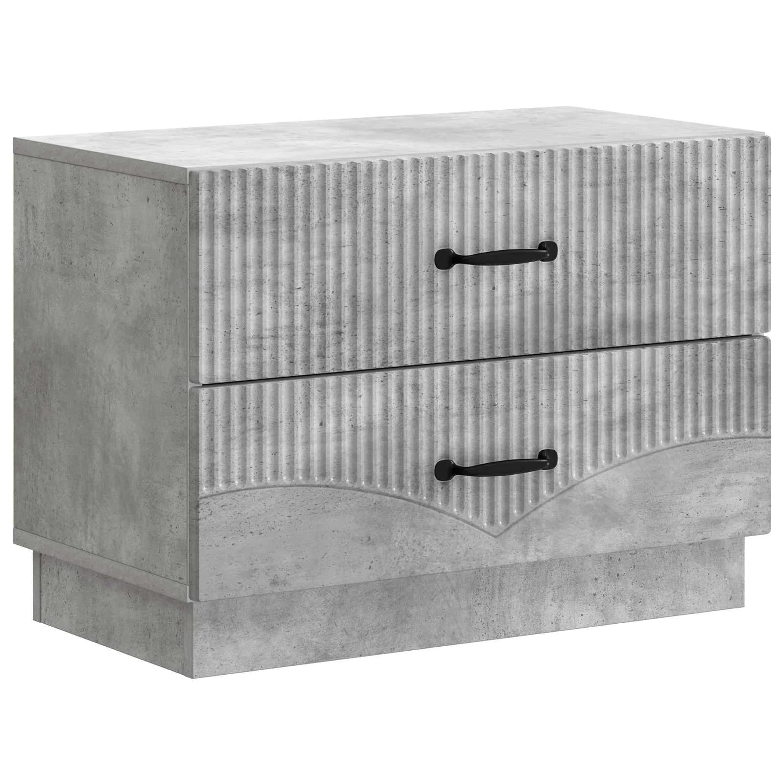 Nočna omarica Betonsko siva 62 x 34,5 x 44,5 cm Inženirski les - slika 2