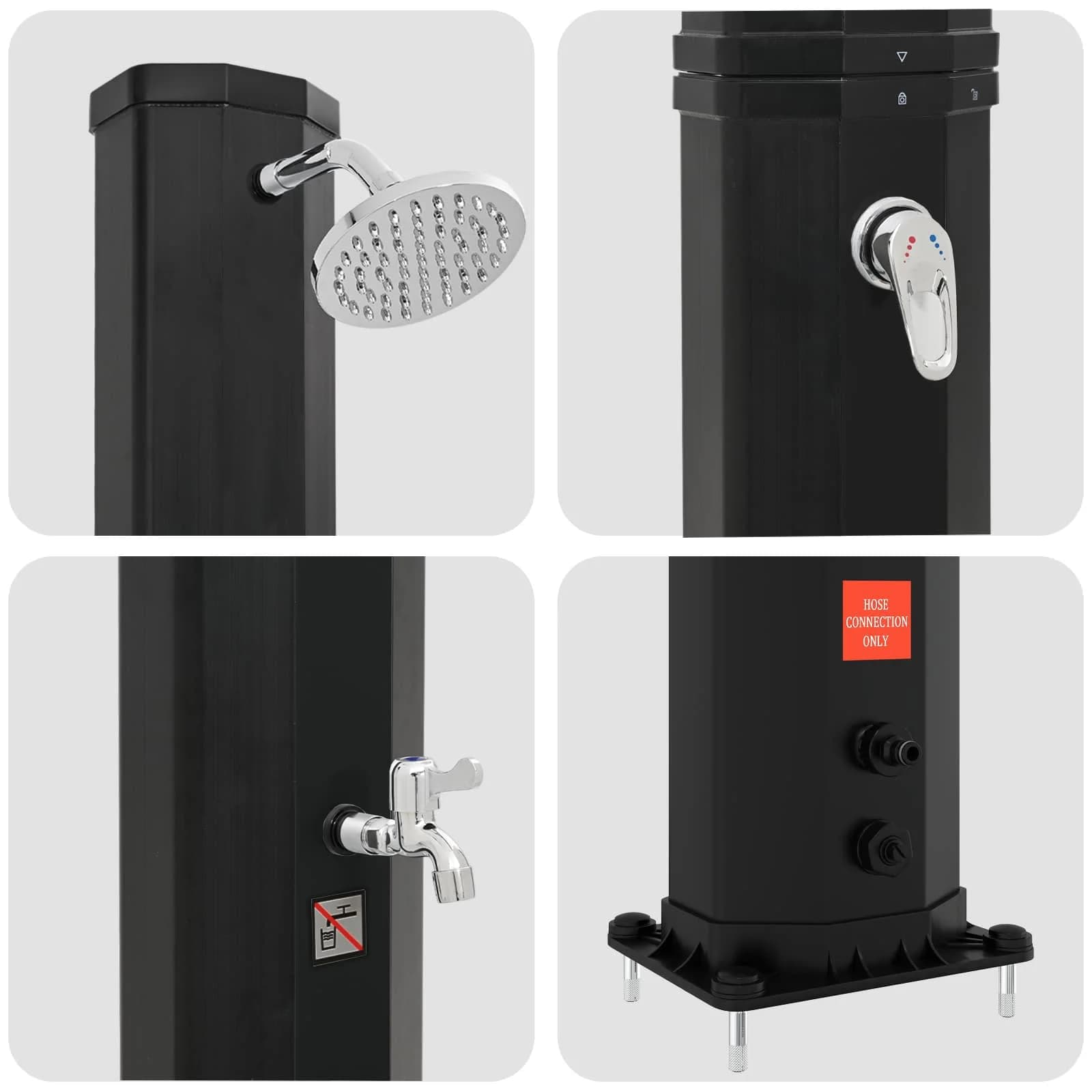 Sončna prha s tušem in pipico 40 l PVC, ABS, Cinkova zlitina - slika 6