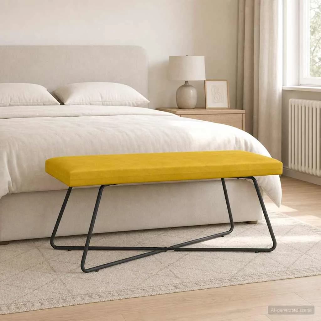 klop Rumena 110 x 40 x 45 cm Žamet - slika 3