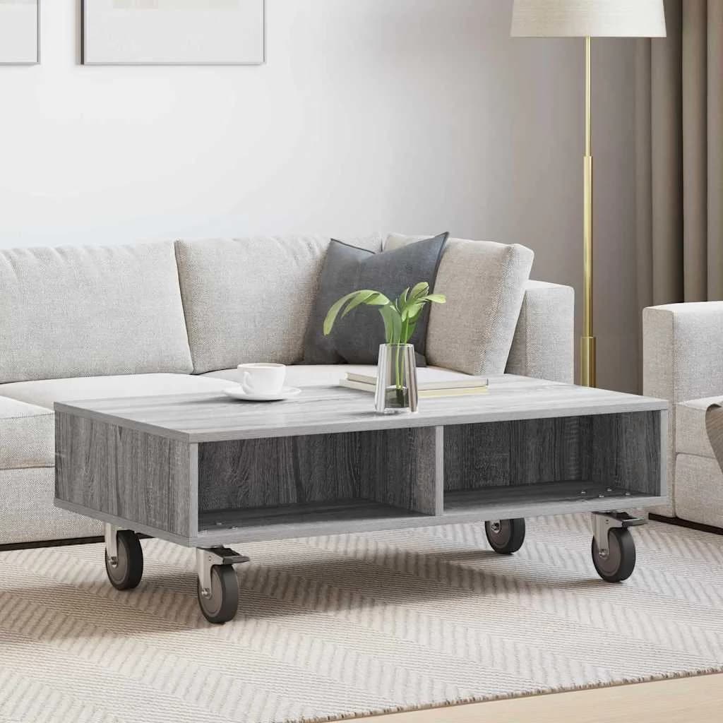 Stranska miza s kolesi Siva Sonoma 90 x 50 x 30 cm