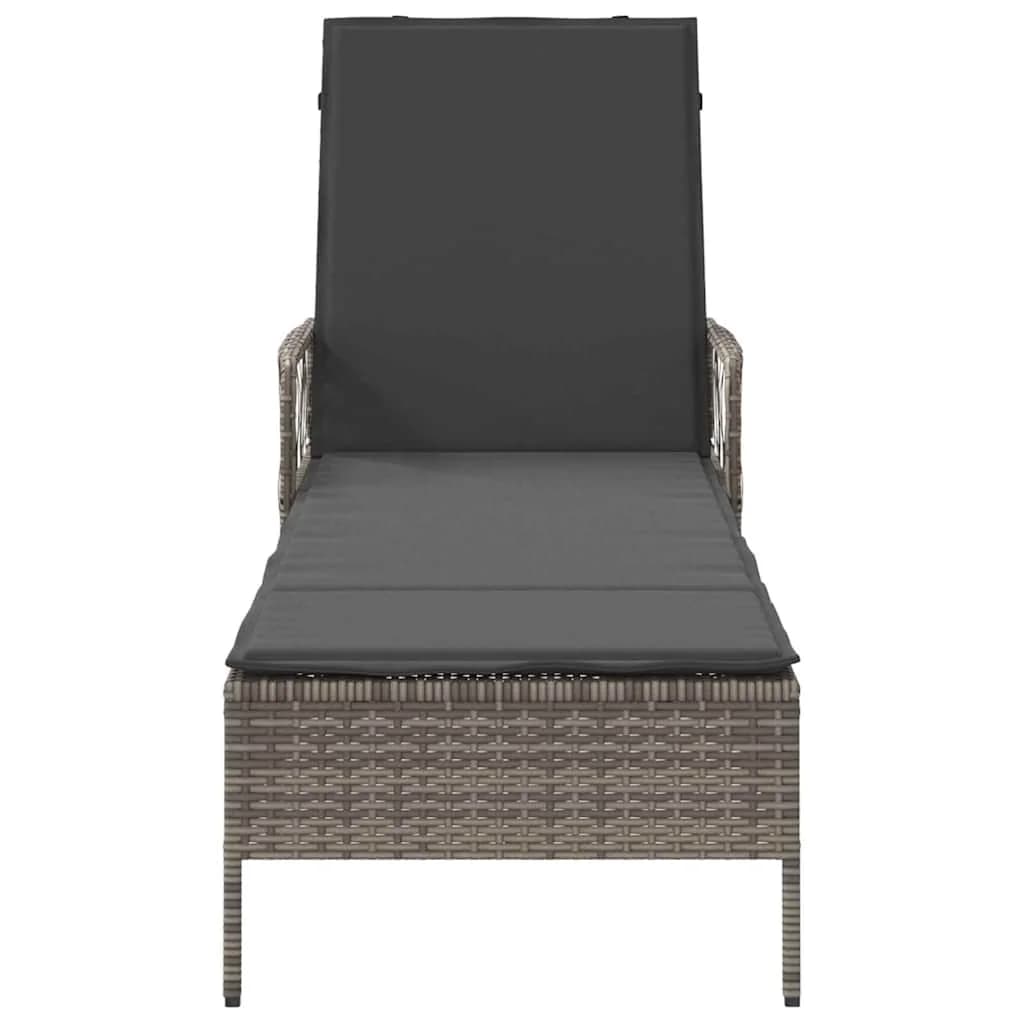 Ležalnik Siva in temno siva 200 x 55 x 92 cm poli ratan - slika 6