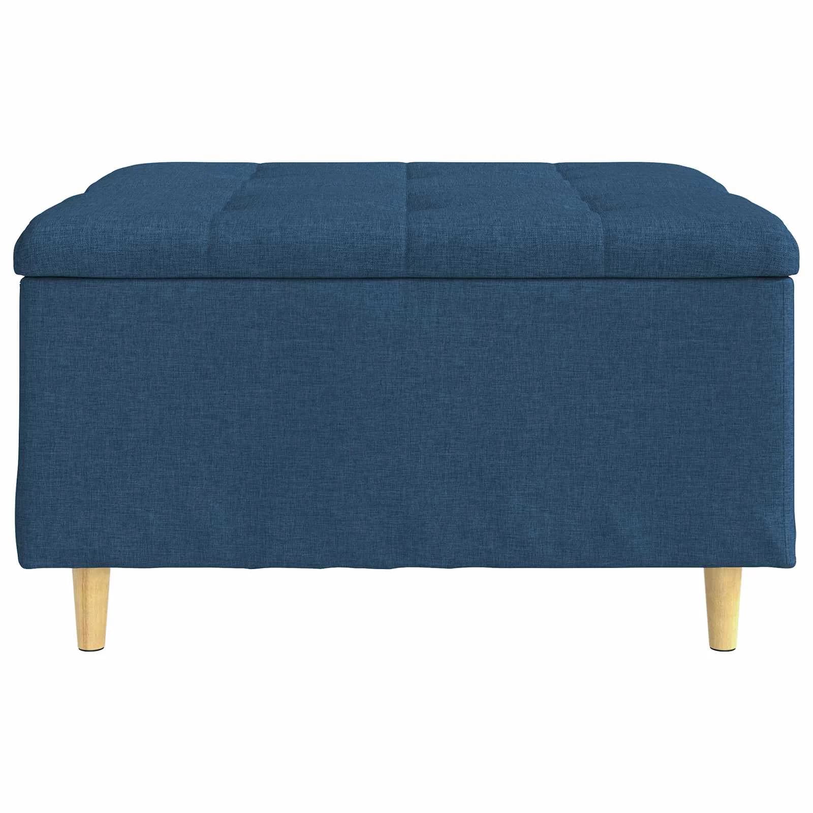 Shranjevalna tabureta z blazino Modra 80 x 80 x 45 cm blago - slika 6