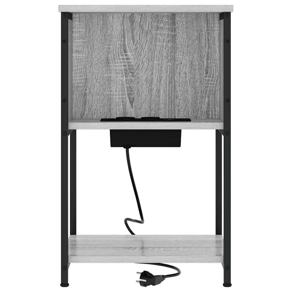 Nočna omarica 2 kos Siva Sonoma 38 x 31 x 61 cm Inženirski les - slika 6