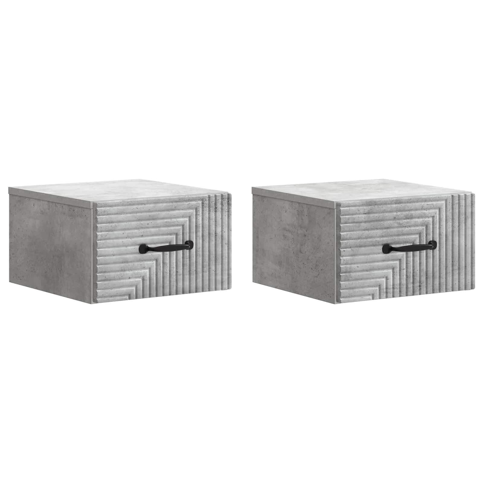 Stenski nočni omarici 2 kos Betonsko siva 34,5 x 33 x 20 cm - slika 2