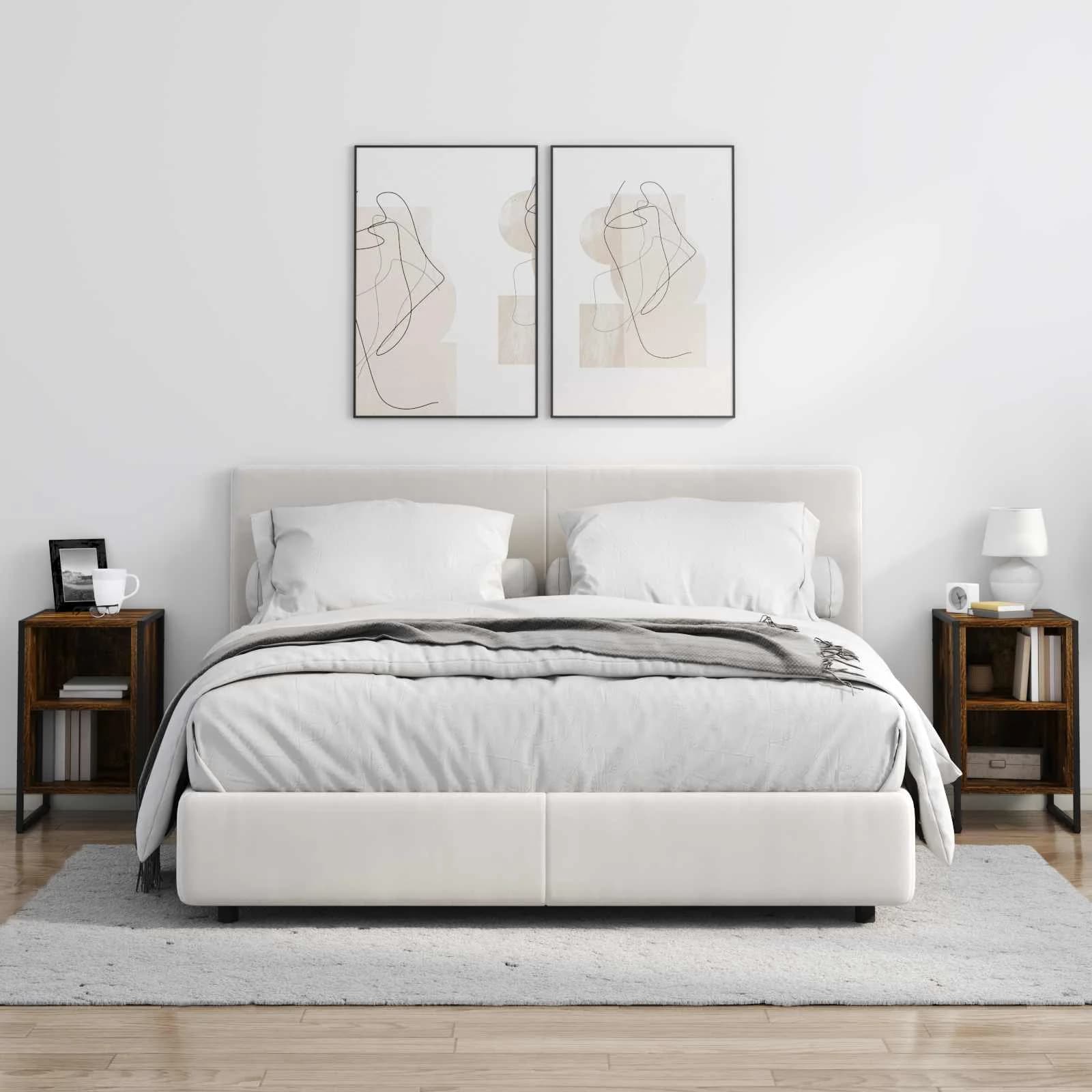 Nočna omarica Dimni hrast 39,5 x 30 x 50 cm Inženirski les - slika 4