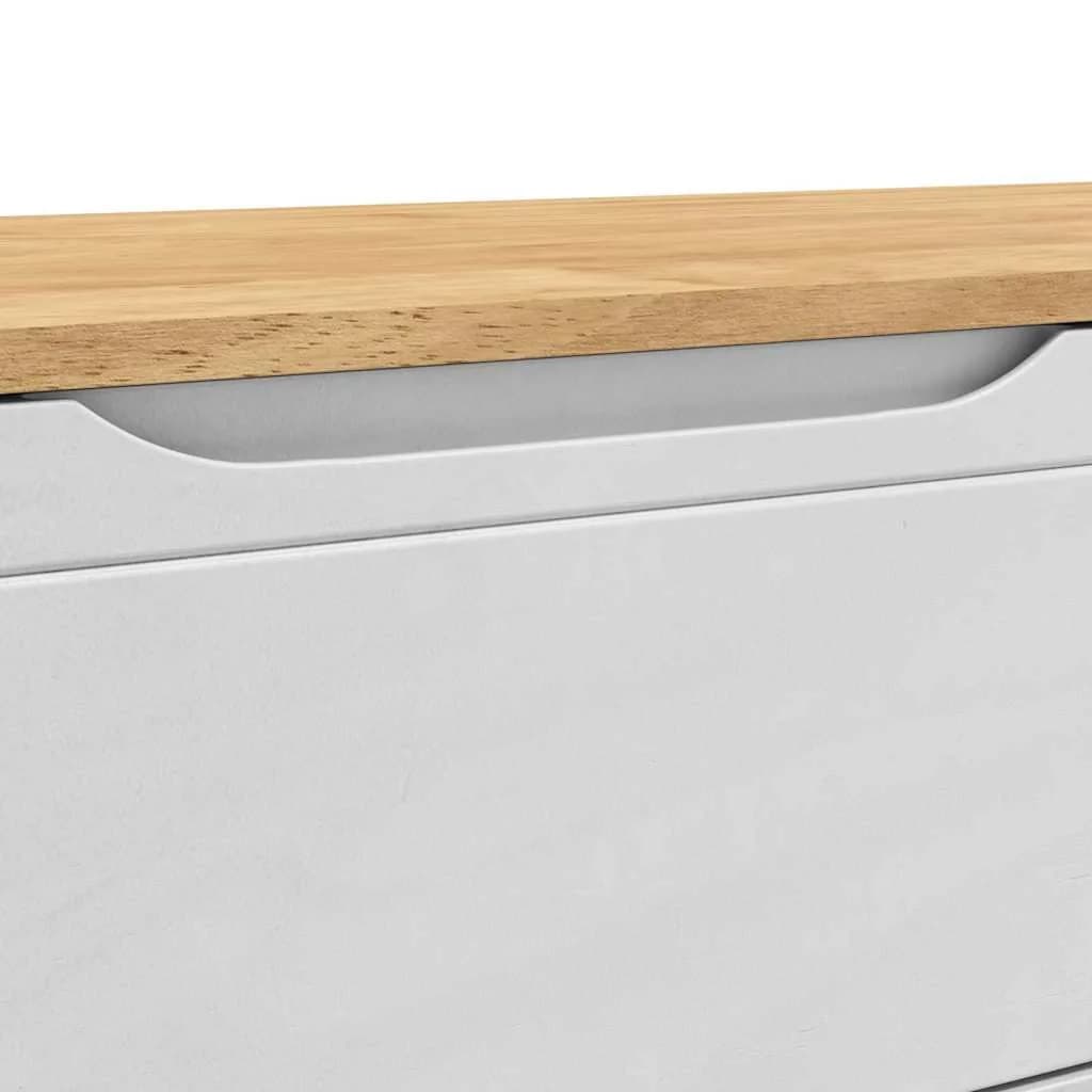 Klubska klop FLORO Bela 115 x 40 x 45 cm Masivno borovo les - slika 11