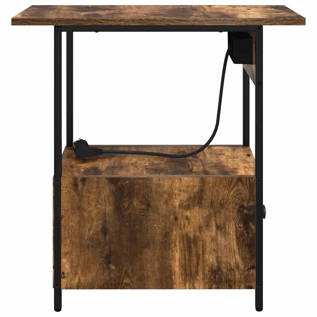 Nočna omarica Dimljeni oreh 60 x 30 x 61 cm Inženirski les - slika 8