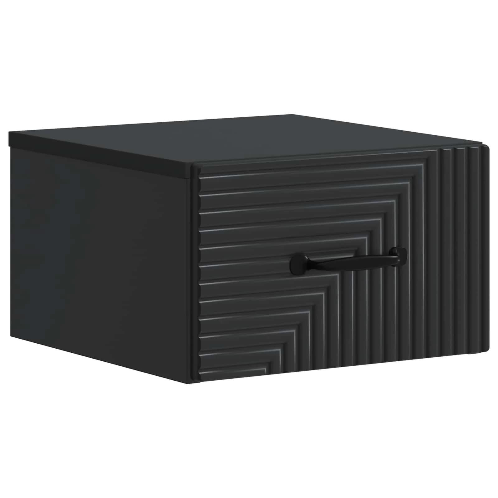 Stenski nočni omarici Črna 34,5 x 33 x 20 cm Inženirski les - slika 2