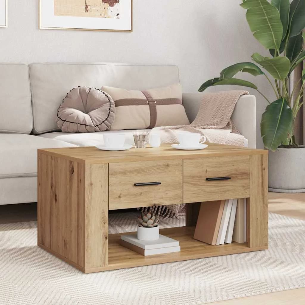 Klubska miza Umetni hrast 80 x 50 x 40 cm Inženirski les - slika 4