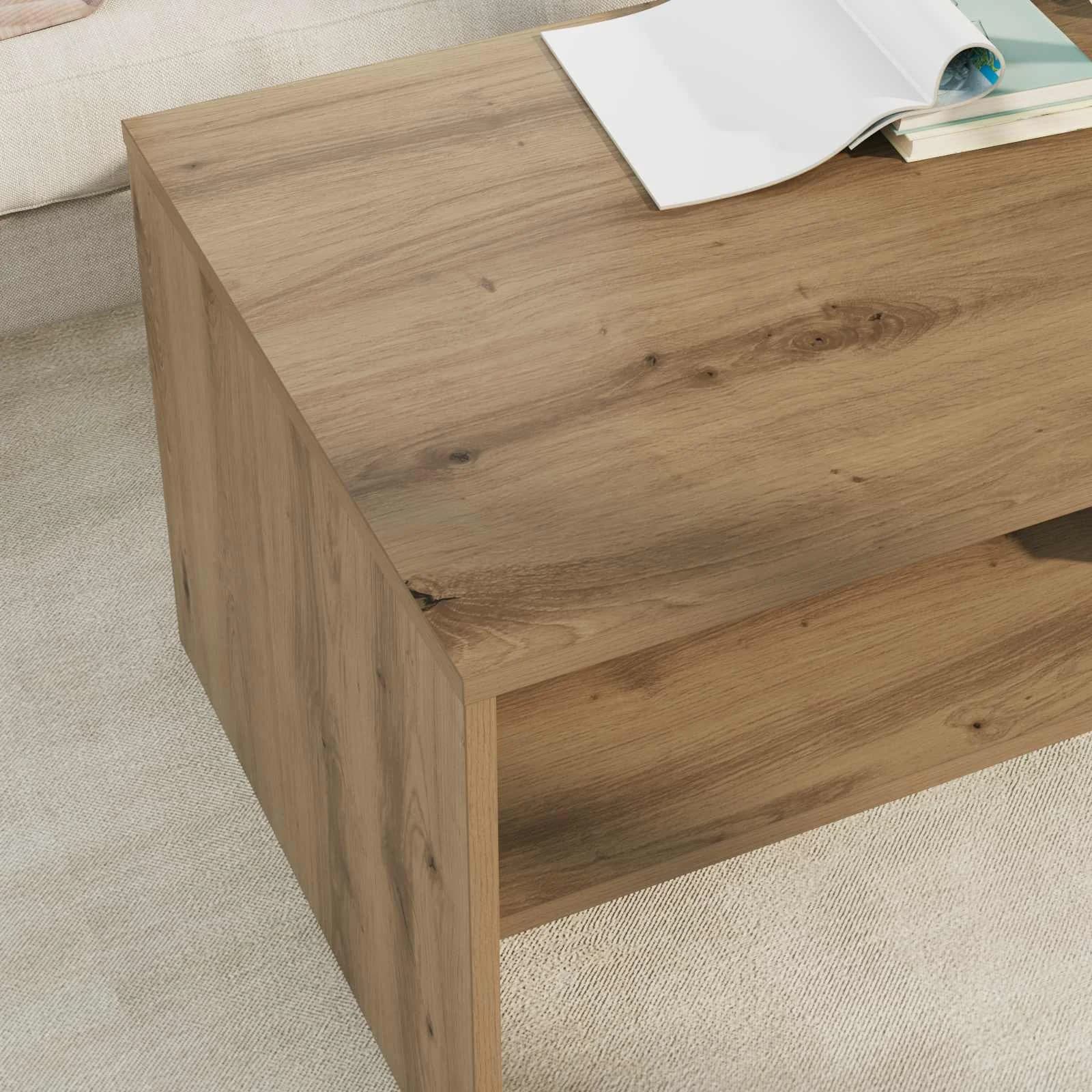 Klubska miza Umetni hrast 100 x 50 x 40 cm Inženirski les - slika 4