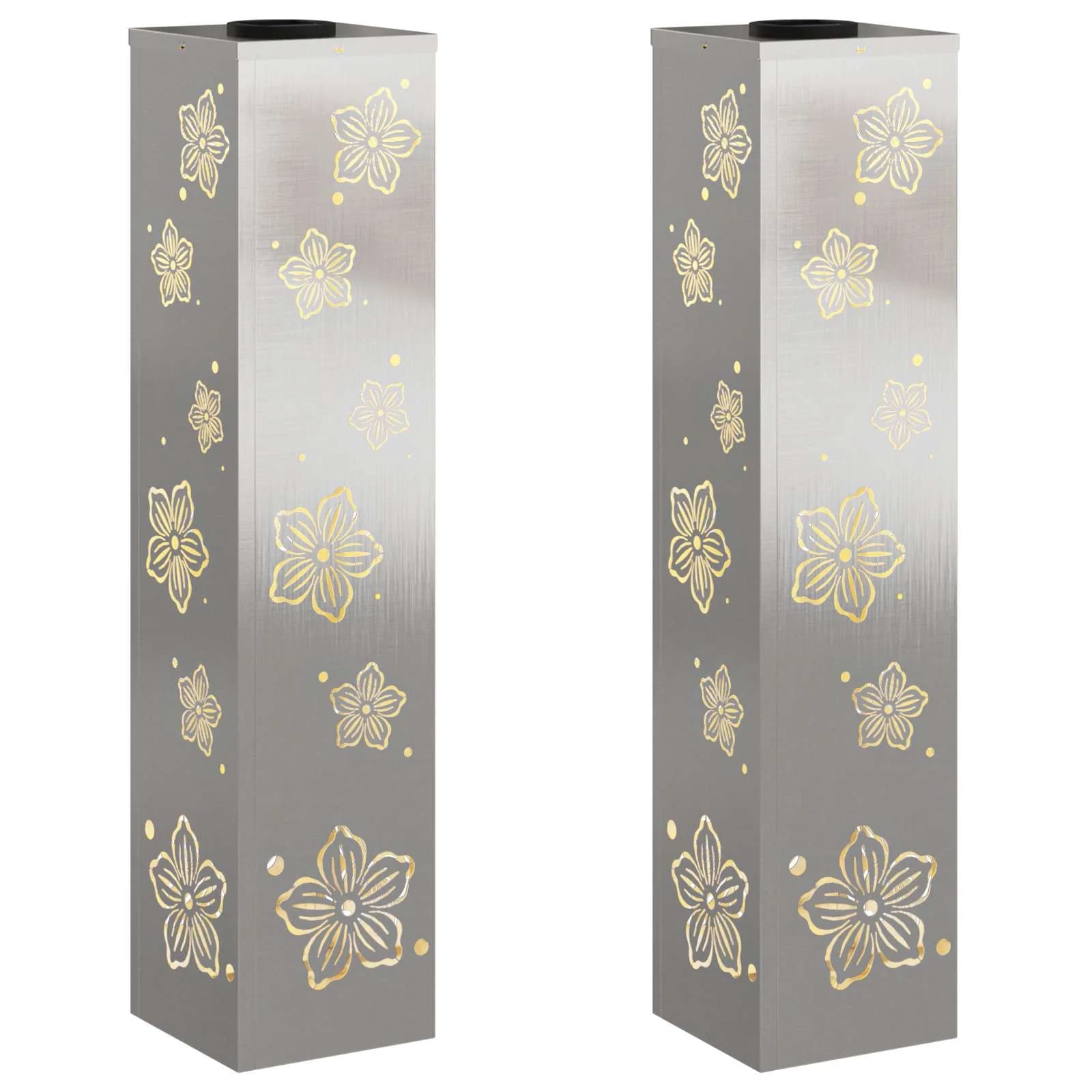 Solarno LED svetilo za pot 2 kos Toplo bela 18 x 18 x 80 cm - slika 2