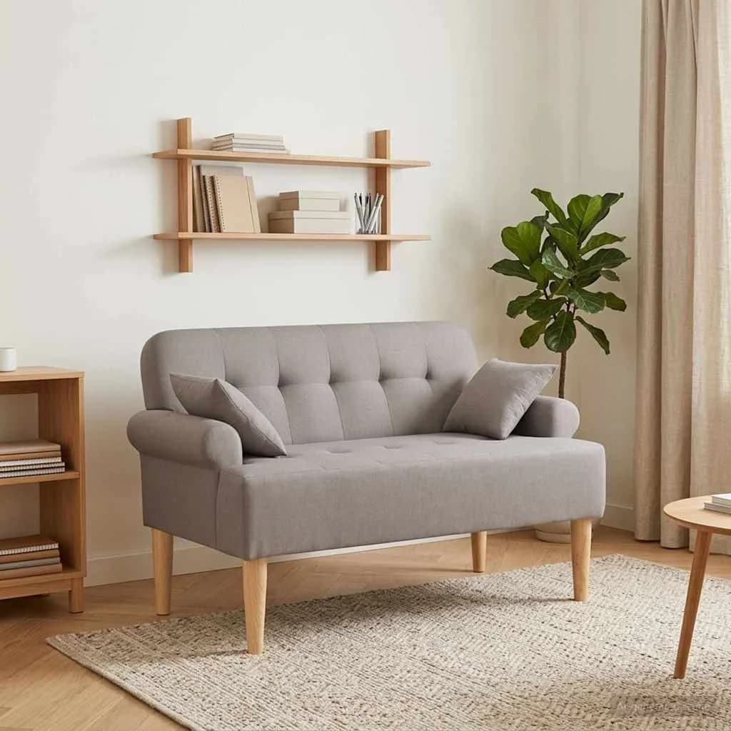 Dvojnica s gumbi Taupe 120 x 65 x 79 cm Blago