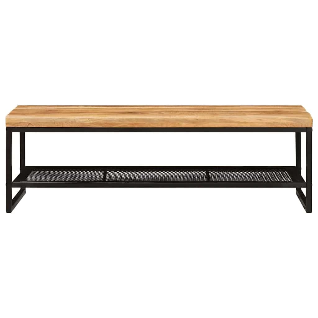 Klubska miza Rjava in črna 110 x 55 x 35 cm Masiven les manga - slika 5