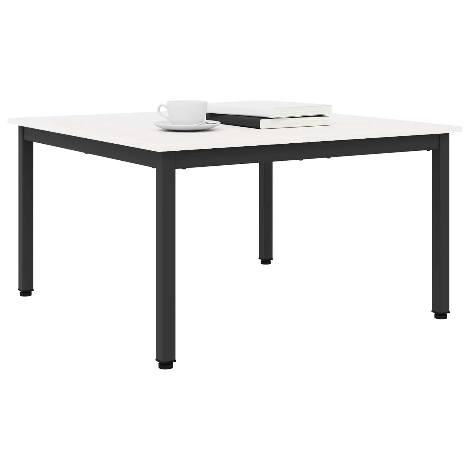 Klubska miza Bela 80 x 80 x 45 cm Masivno borovo les - slika 3