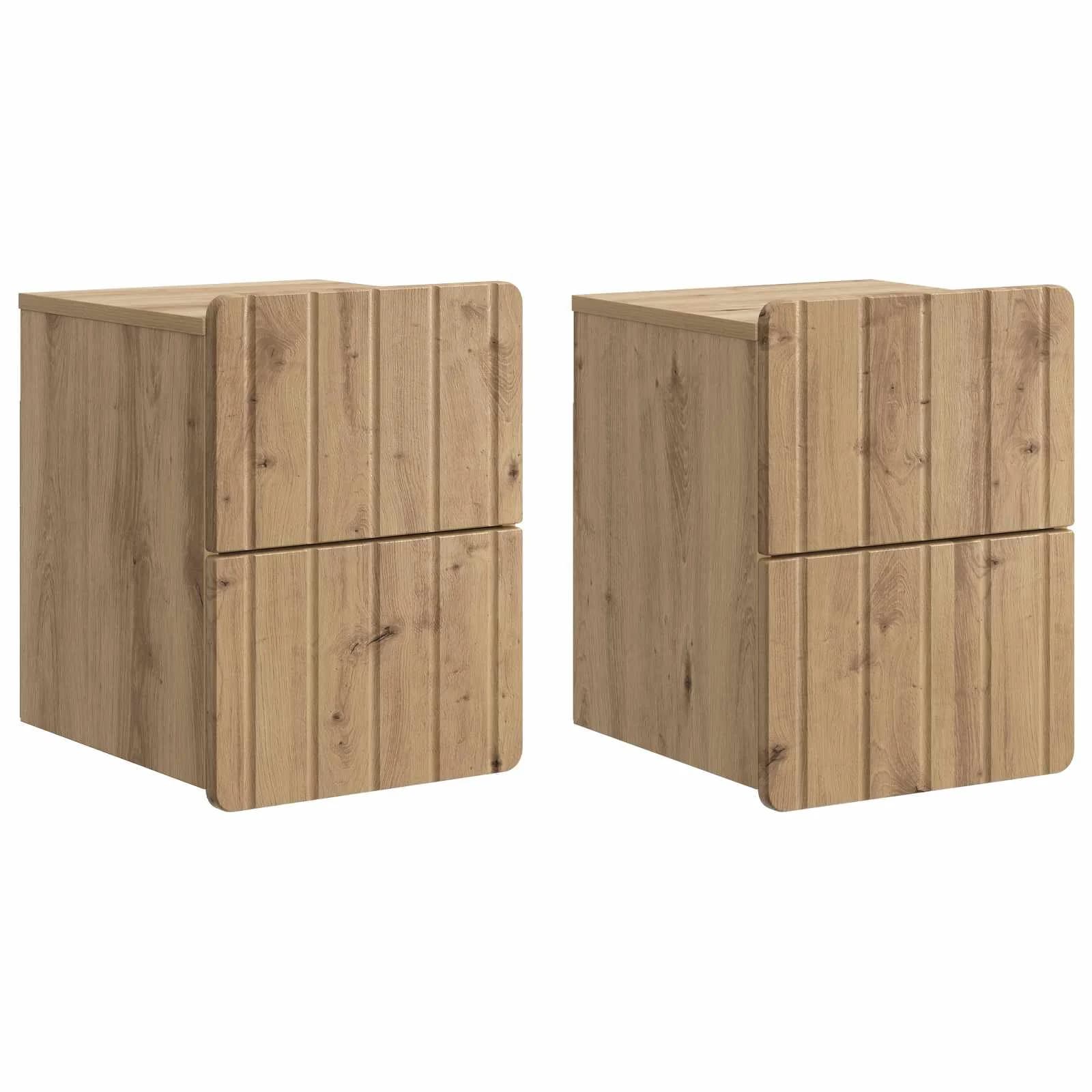 Stenski nočni omarici 2 kos Artisan hrast 33 x 34,5 x 43 cm - slika 2