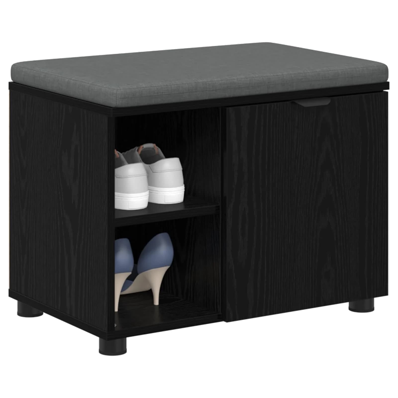 Haldna klop Črni Hrast 60 x 38 x 46 cm Oblikovan Les in Tkanina - slika 3