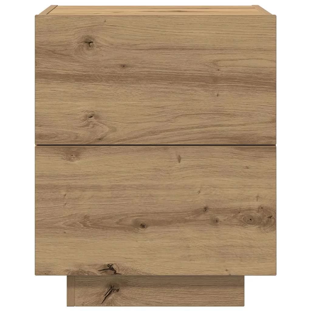 Nočna omarica 2 kos Umetni hrast 45 x 40 x 55 cm Inženirski les - slika 8