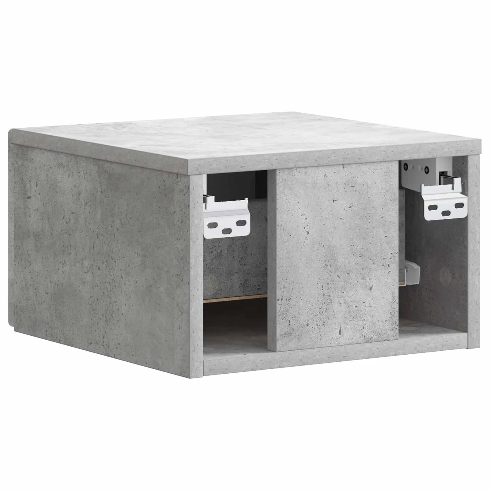 Stenski nočni omarici 2 kos Betonsko siva 34,5 x 33 x 20 cm - slika 9