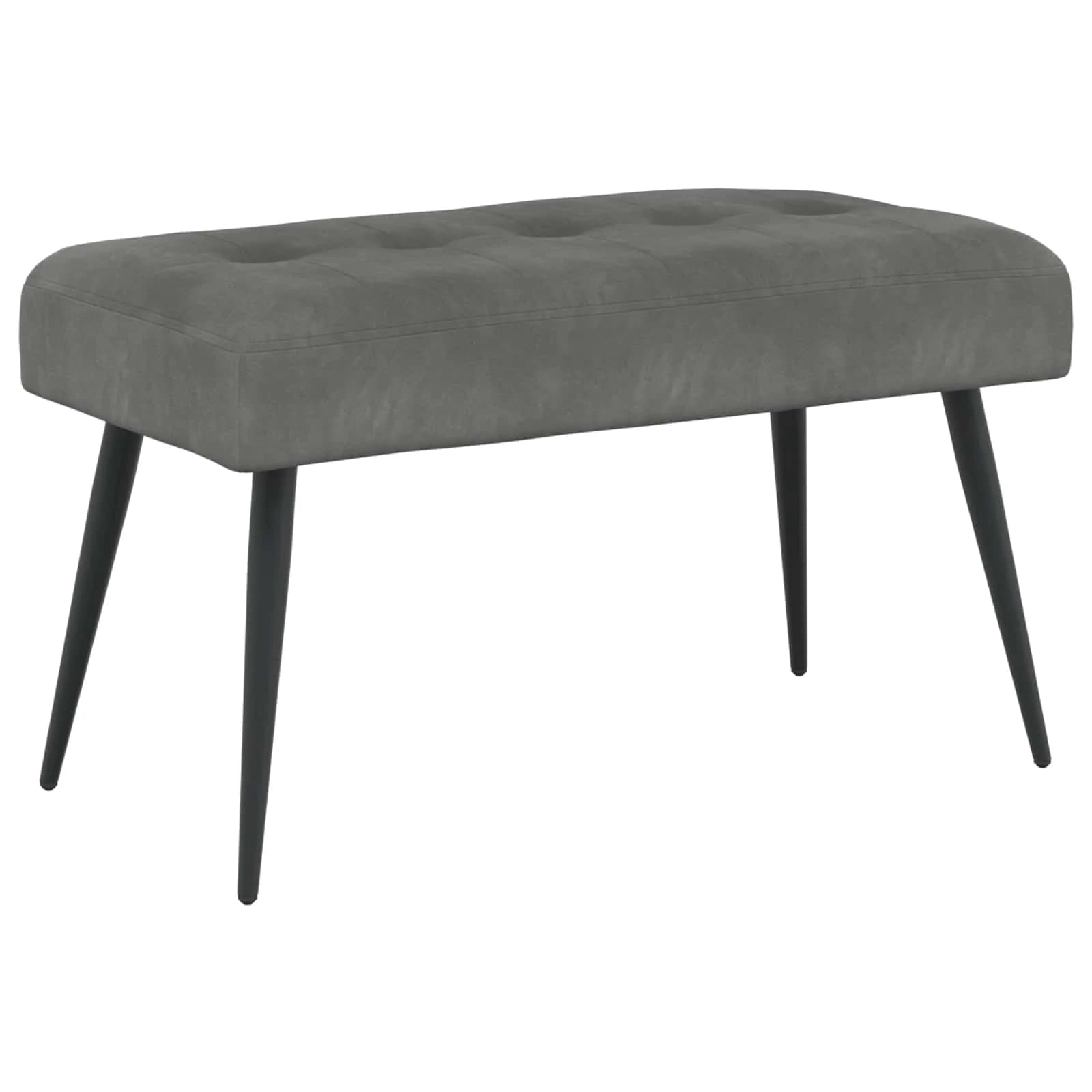 Klop s gumbnim oblazinjenjem Temno siva 80 x 40 x 46 cm Žamet - slika 2