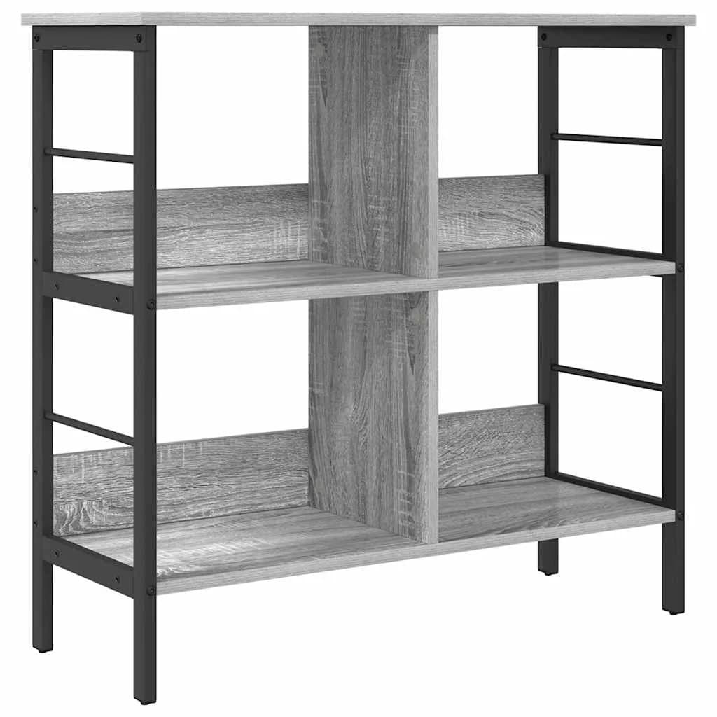 Knjižna polica 4 nivojev 82 x 32 x 79 cm Inženirski les - slika 2