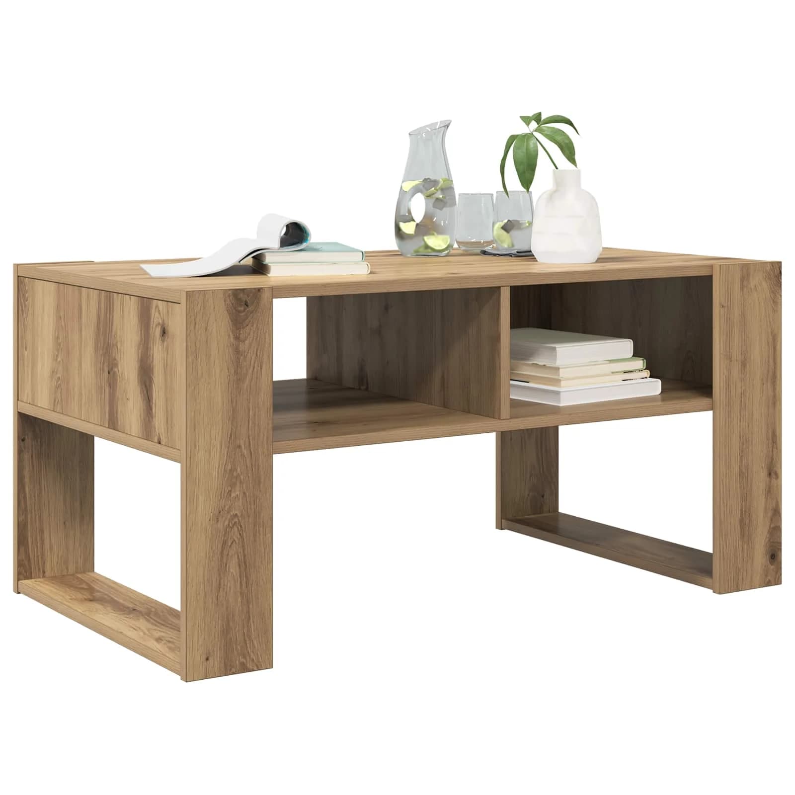 Klubska miza Umetni hrast 92 x 53 x 45 cm Inženirski les - slika 3