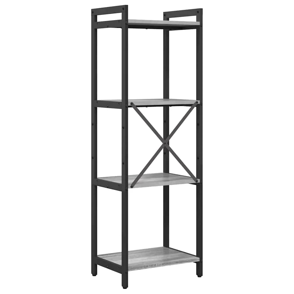 Knjižna polica 40 x 30 x 119 cm Inženirski les Siva sonoma - slika 7