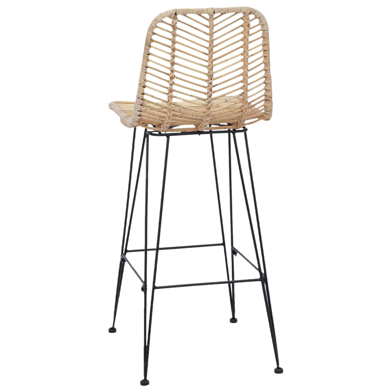 Barski stol 2 kos Naravna 44 x 52 x 111 cm Ratan in železo - slika 7