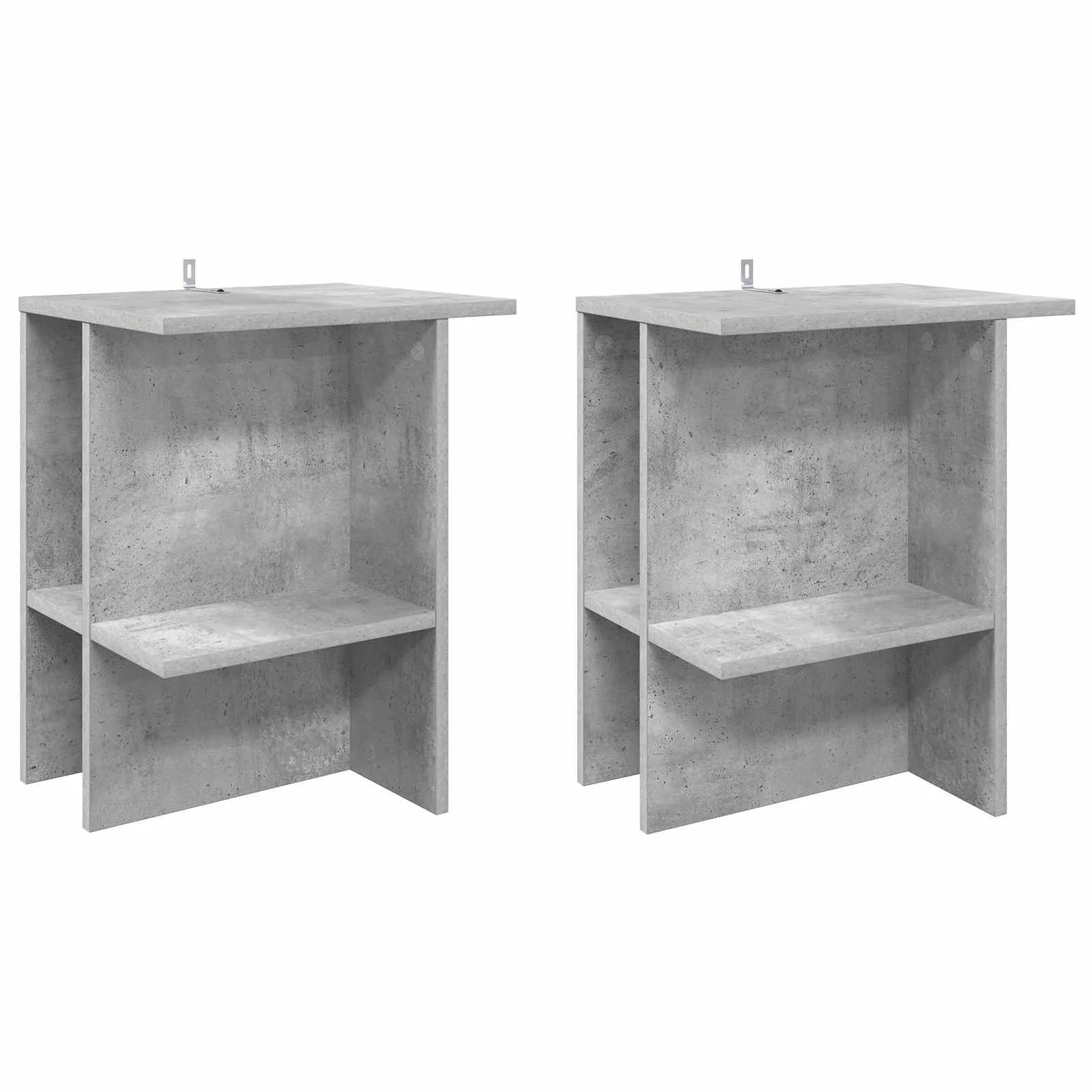 Klubska miza 2 kos Betonsko siva 40 x 30 x 49 cm Inženirski les - slika 2