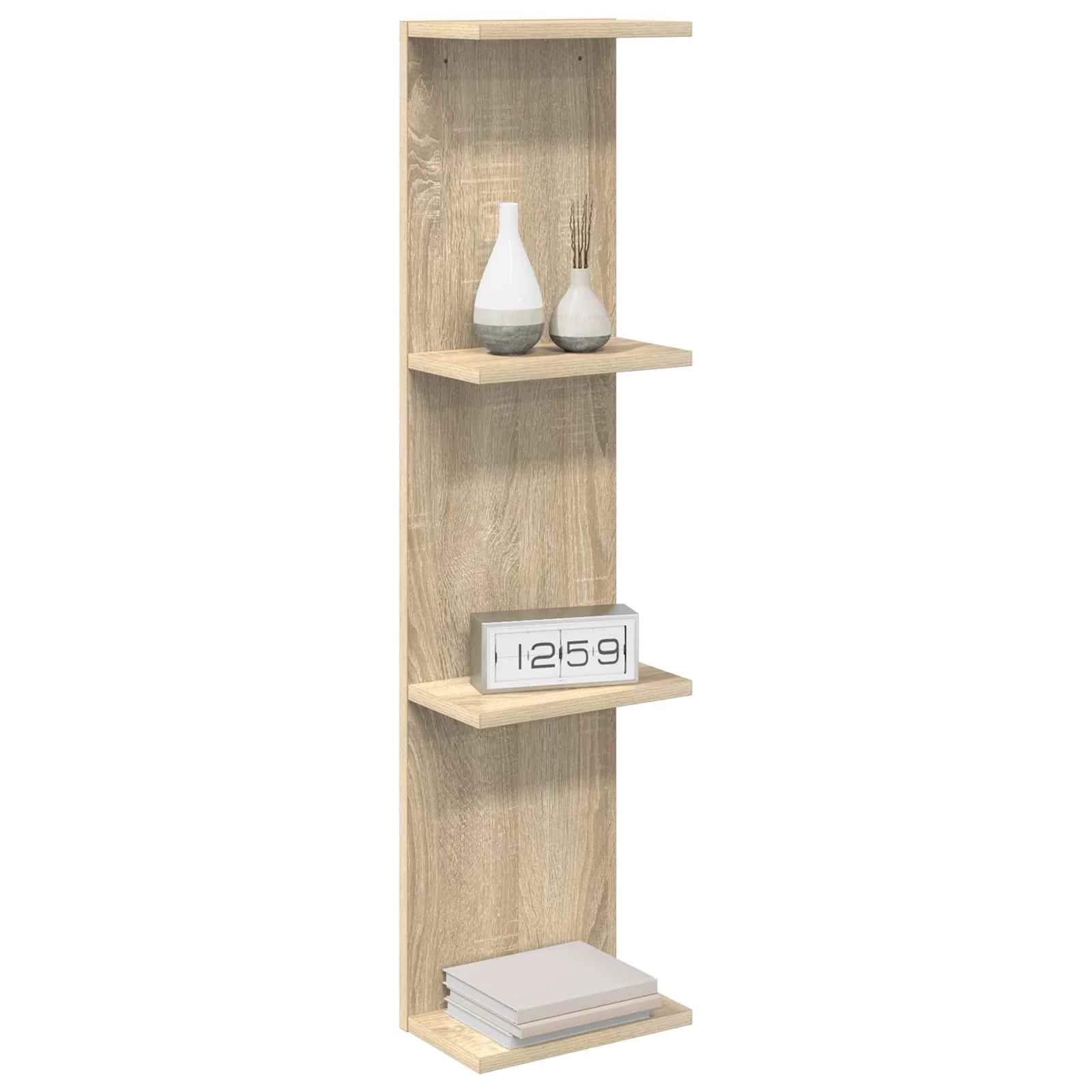 Stenska polica 2 kos Sonoma hrast 25 x 15 x 100 cm - slika 3
