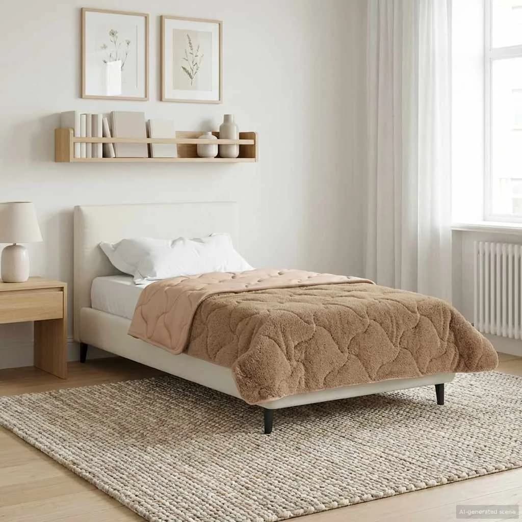 Zimska posteljnina Taupe 140 x 220 cm Mikrofibra in Teddy flis