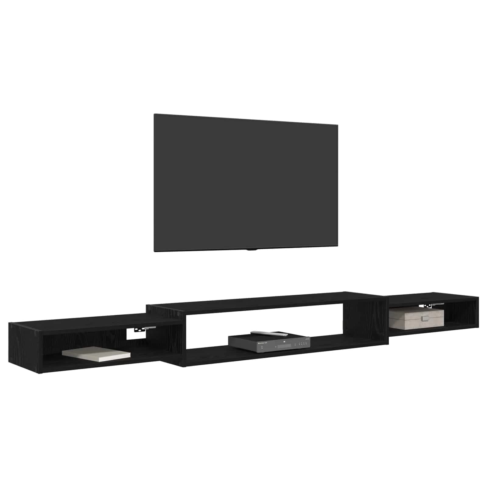 Stenska TV omarica Montaža za steno Črni hrast 220 x 28 x 21 cm - slika 3