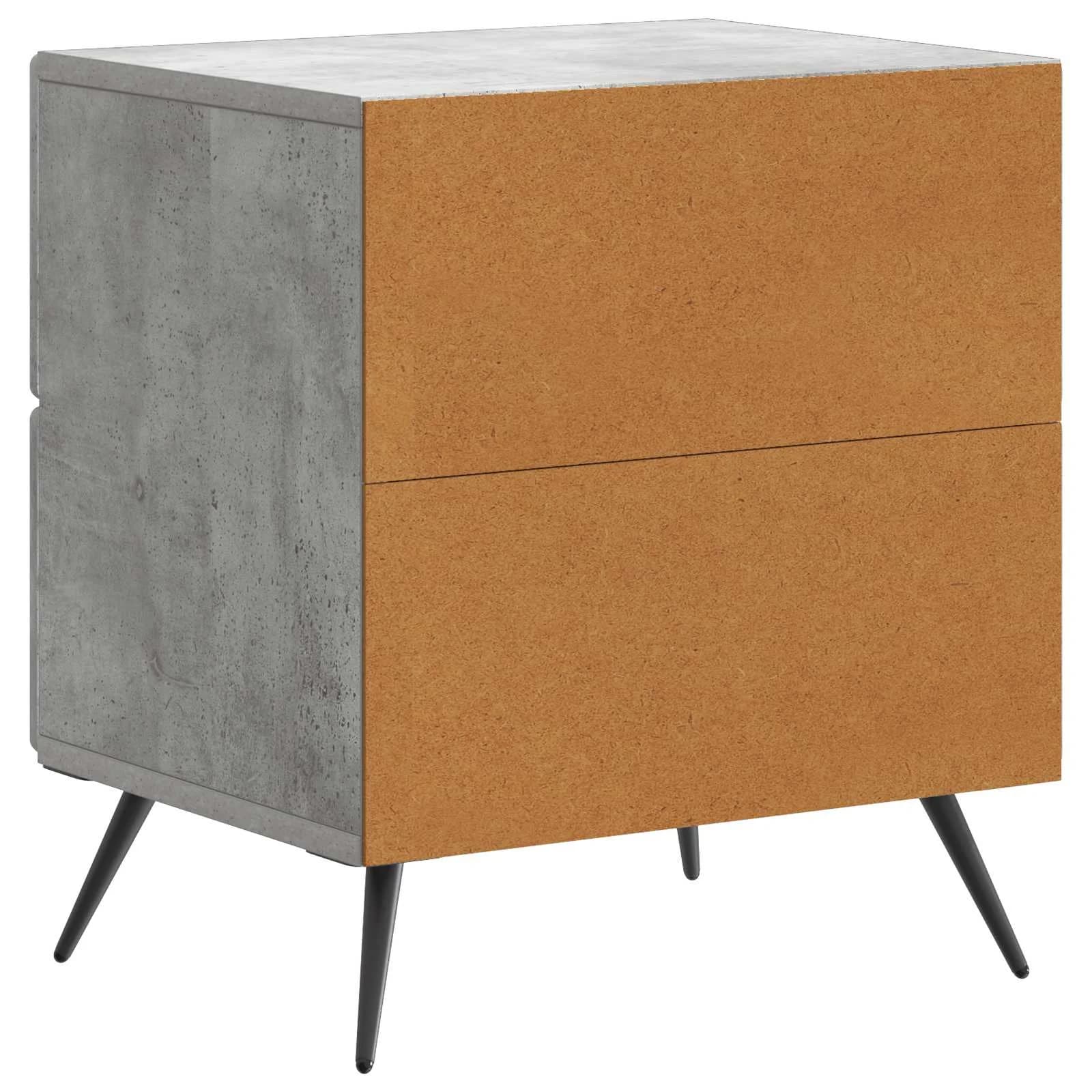 Nočna omarica 2 kos Betonsko siva 43 x 34,5 x 47,5 cm - slika 9