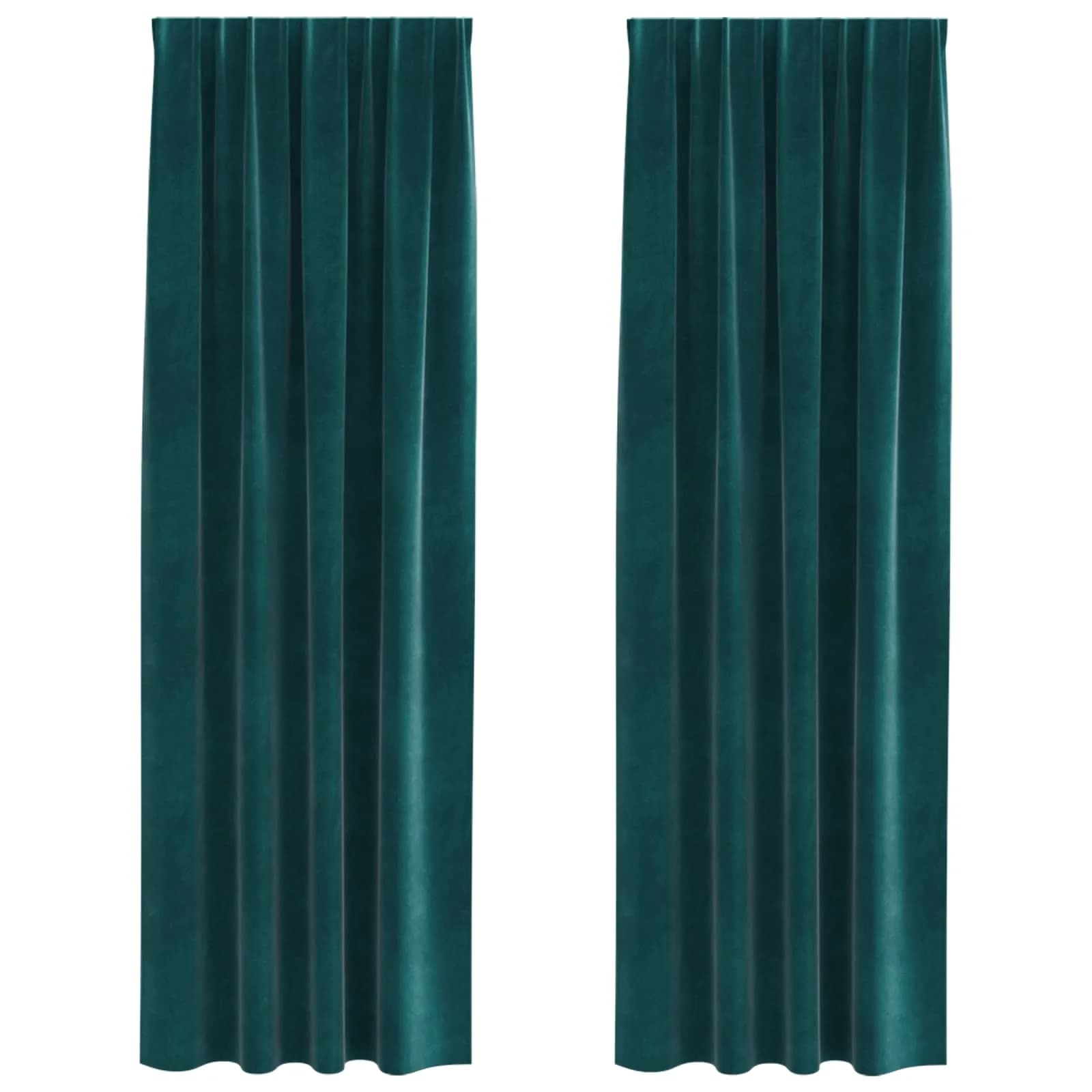 Zatemnitvene zavese 2 kos Temno zelena 140 x 260 cm Žamet - slika 2