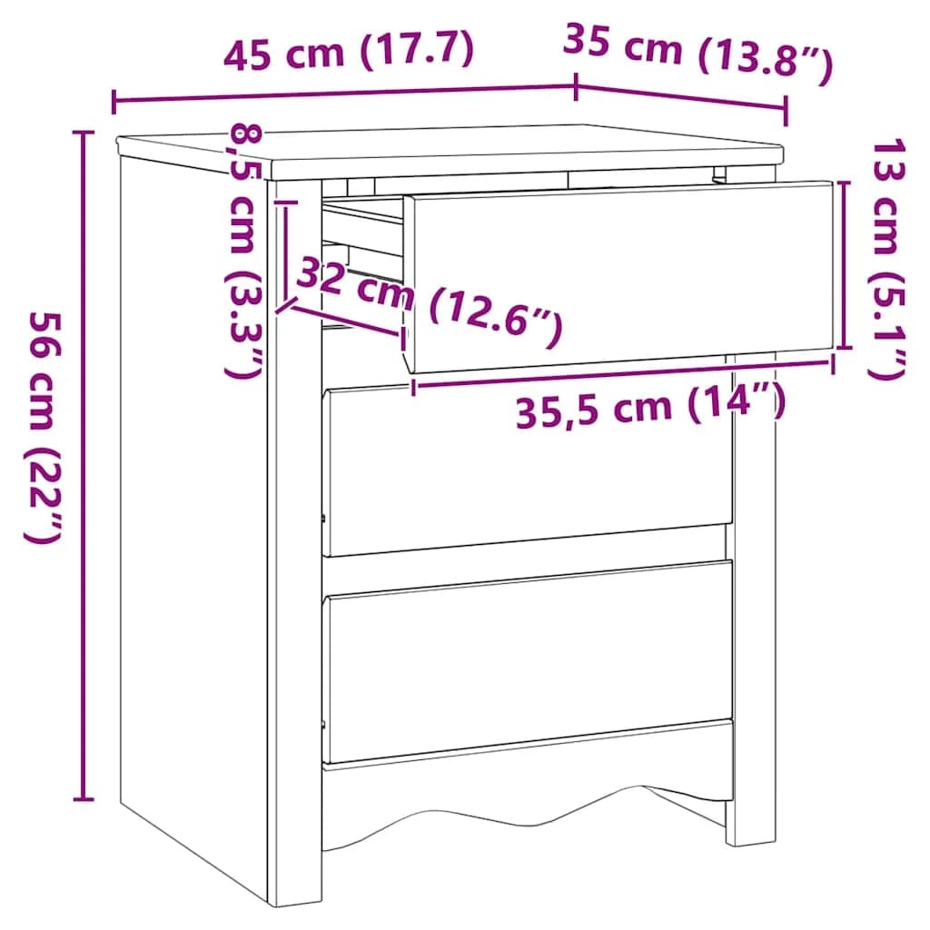 Klubska miza Drammen Bela 45 x 35 x 56 cm Masivno borovo les - slika 12