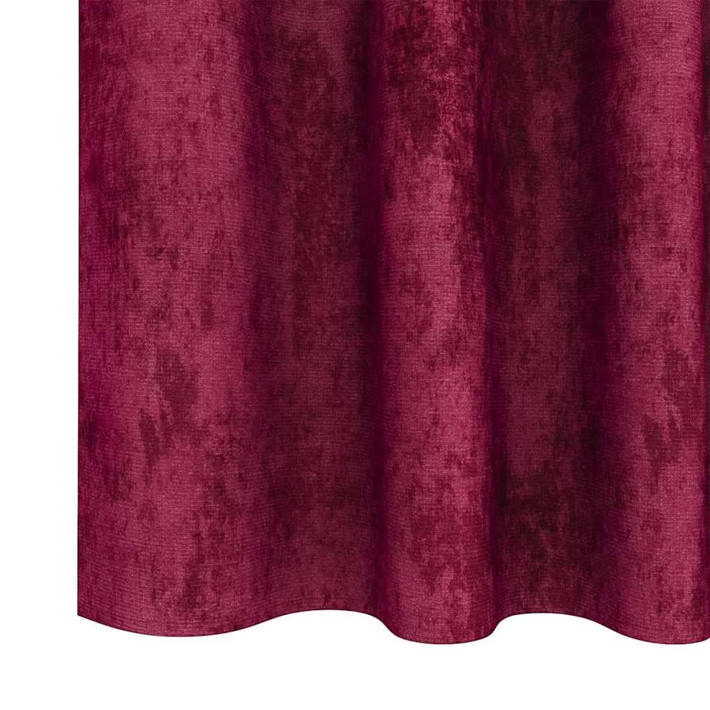 Velvete zavese 2 kos vinsko rdeča 175 x 140 cm Žamet - slika 6