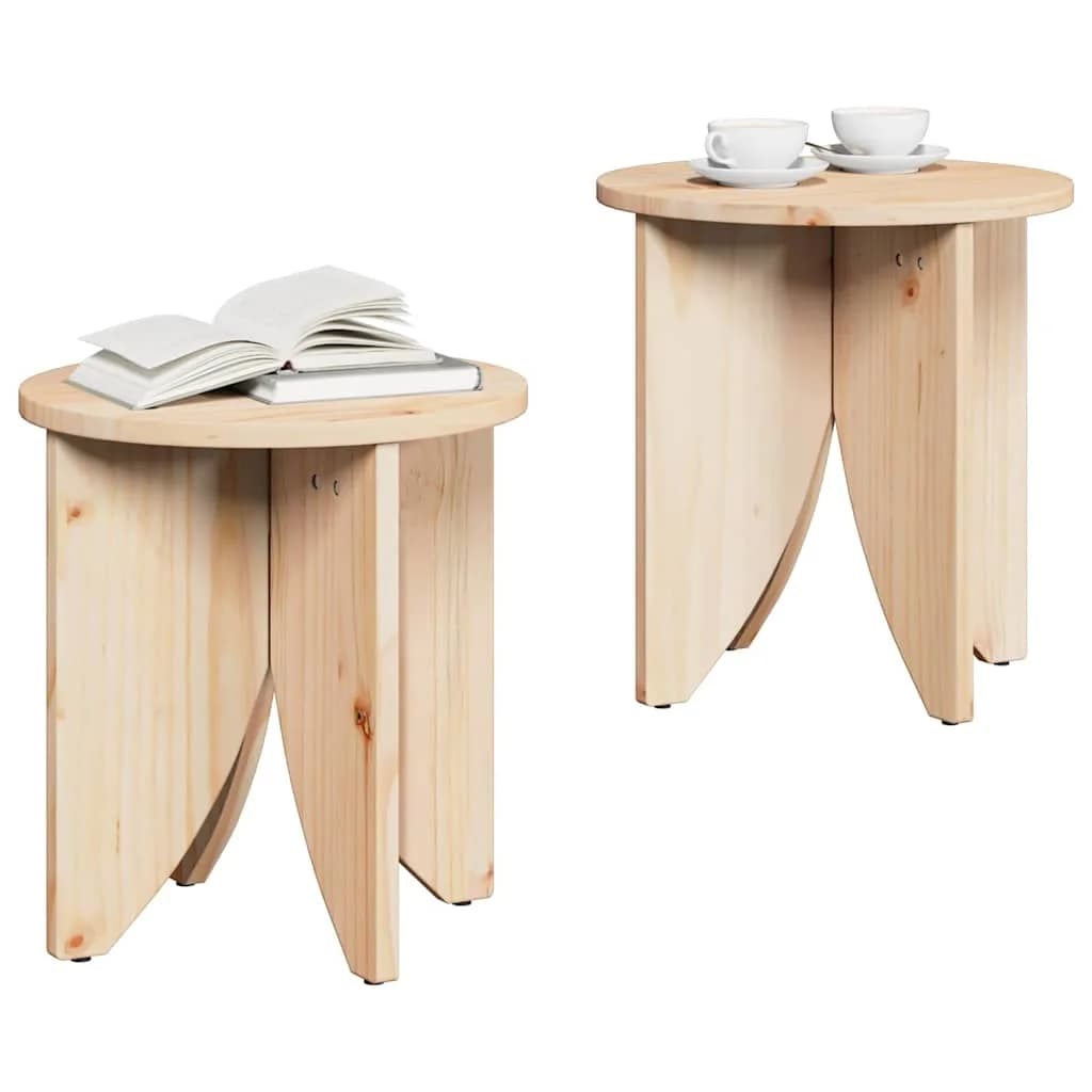 Klubska miza 2 kos Naravna 41,5 x 41,5 x 44 cm - slika 3