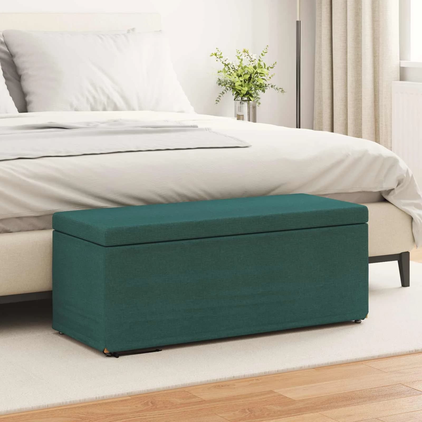 Stolica Temno zelena 101 x 41 x 40 cm Tkanina in obdelano les