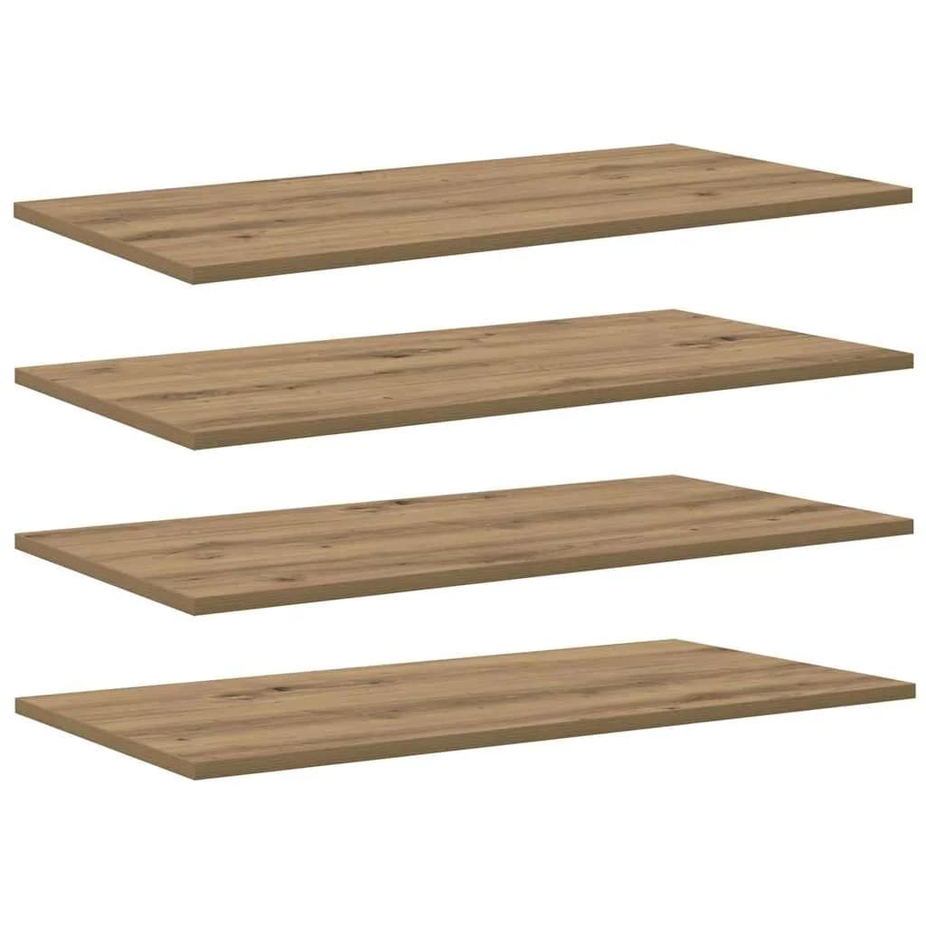 Polica za knjige 3 nivojev 4 kos 80 x 40 x 1,5 cm Rjava - slika 2