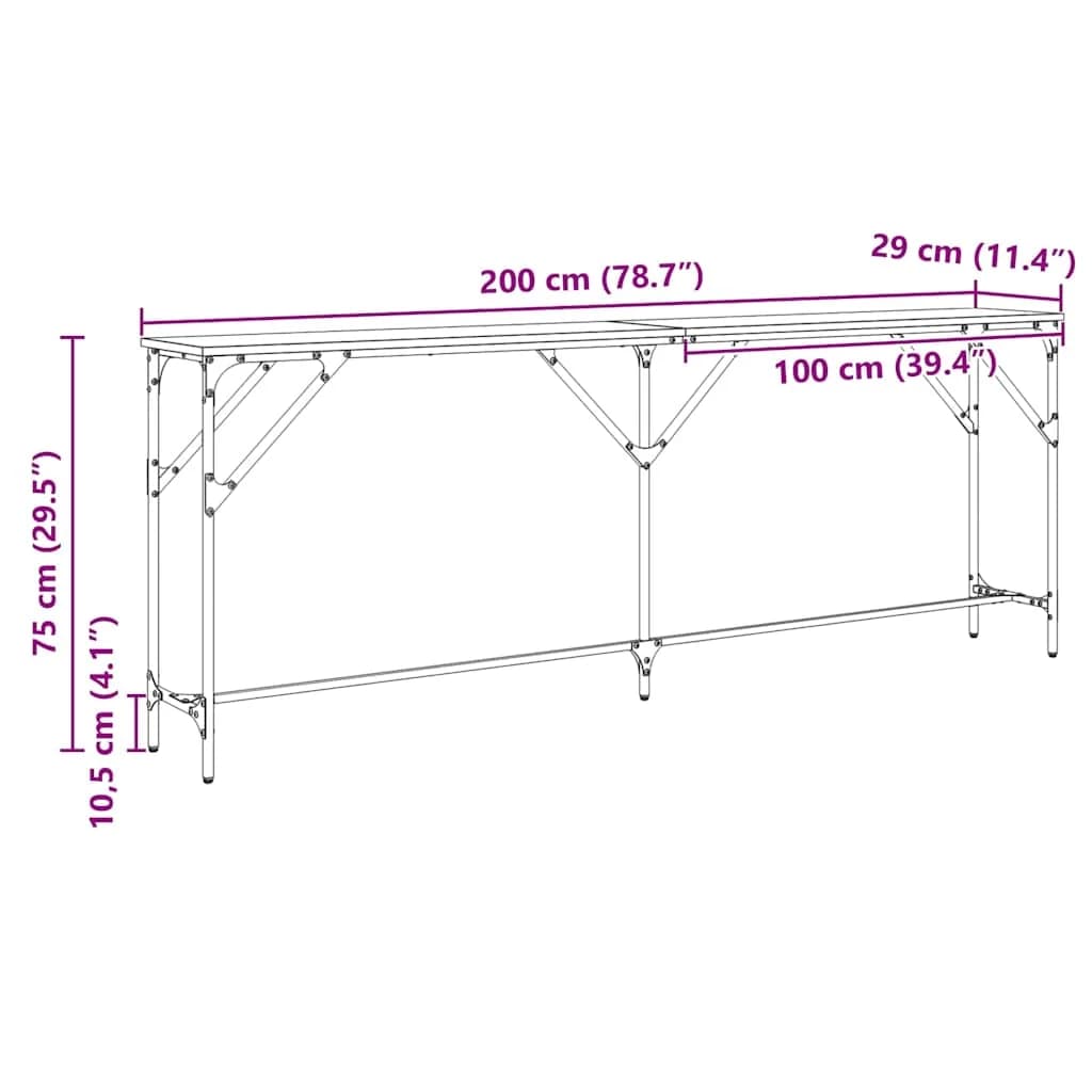 Konzolna miza artisan hrast 200 x 29 x 75 cm - slika 12