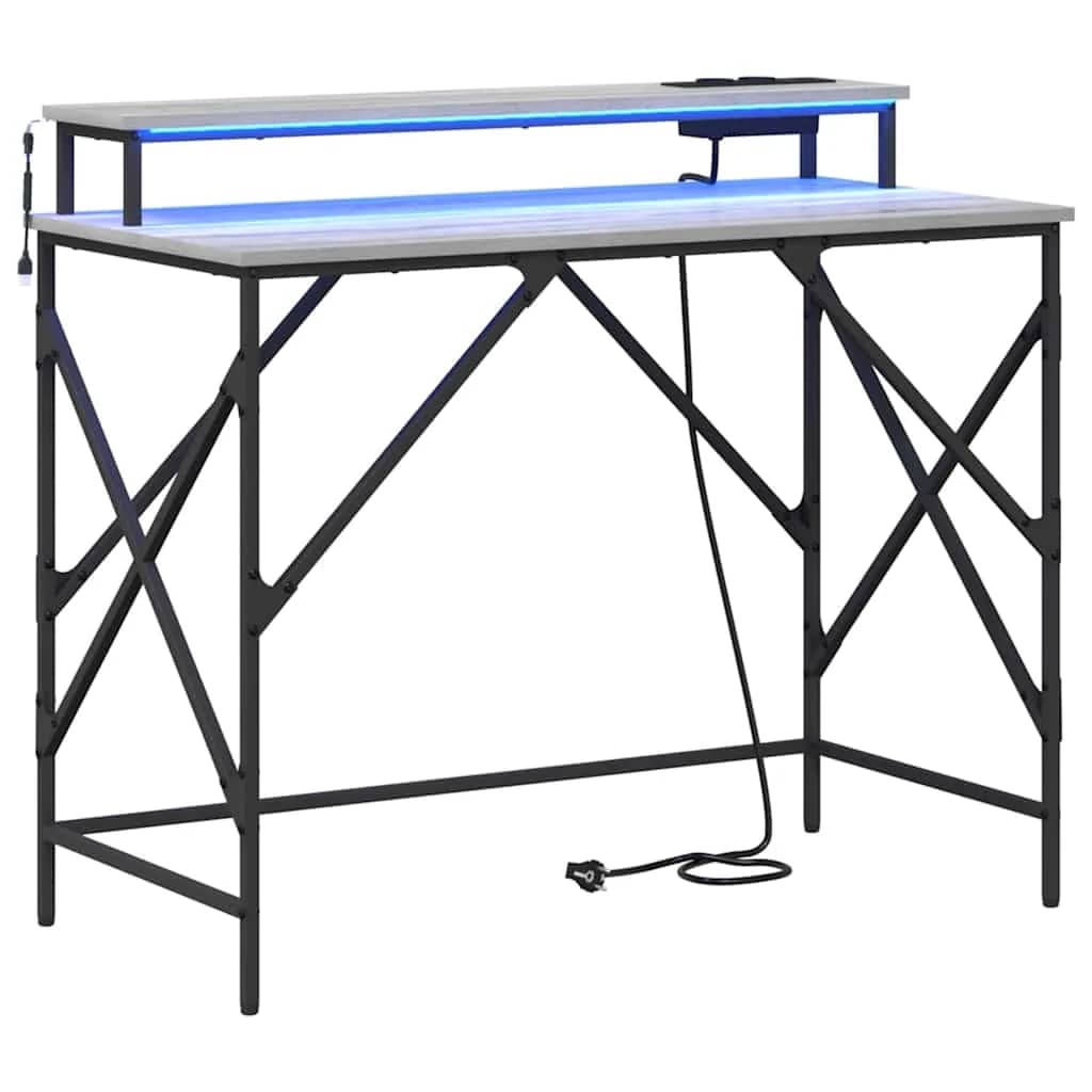 Miza Siva Sonoma Inženirski les 100 x 50 x 86,5 cm - slika 2