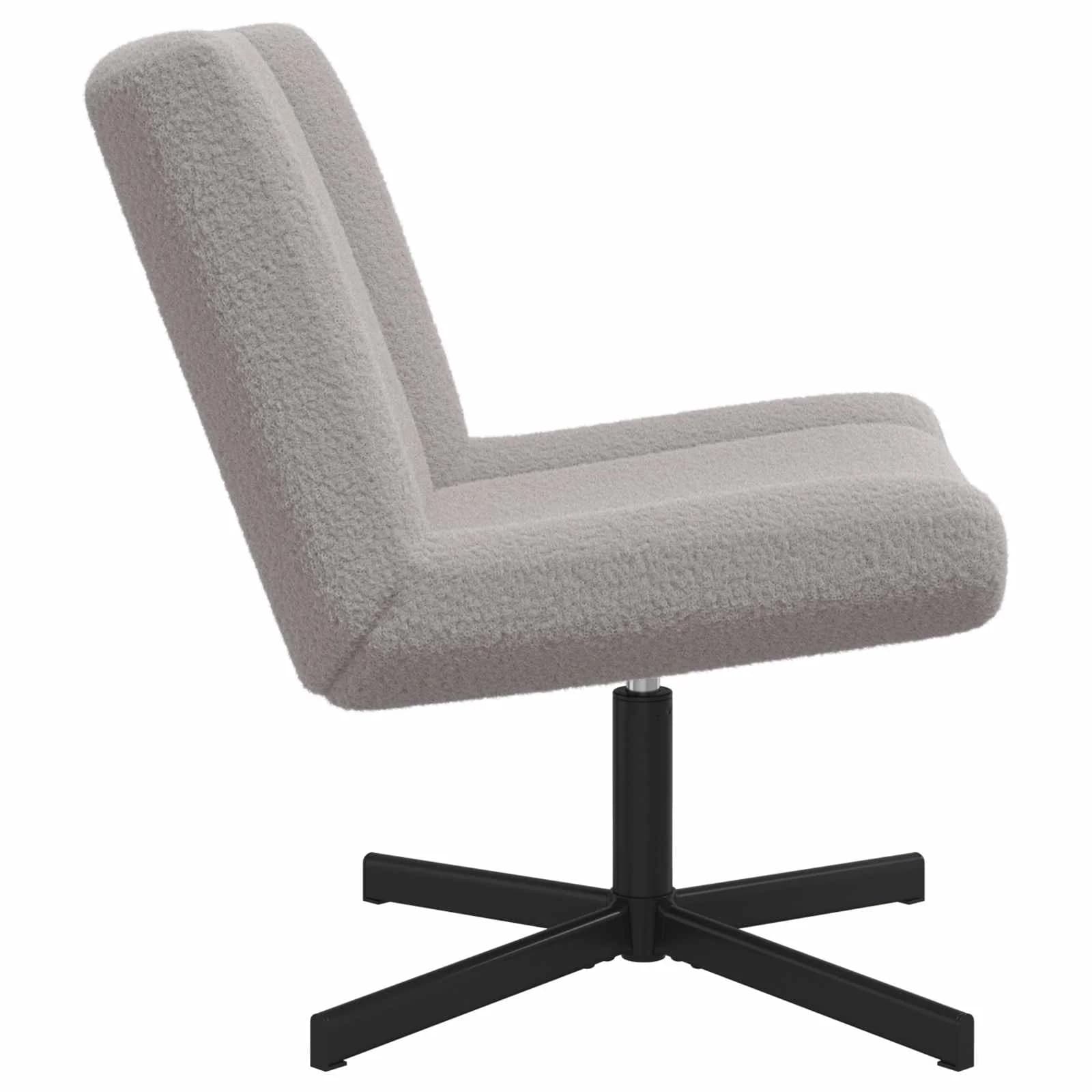 Vrtljiv stol Svetlo siva 63 x 75 x 76 cm Ovčja koža - slika 4