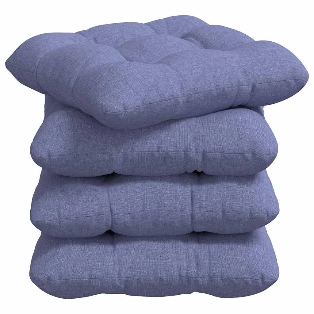 Sedežne blazine 4 kos Blago Jeans modra 45 x 45 x 12 cm - slika 2