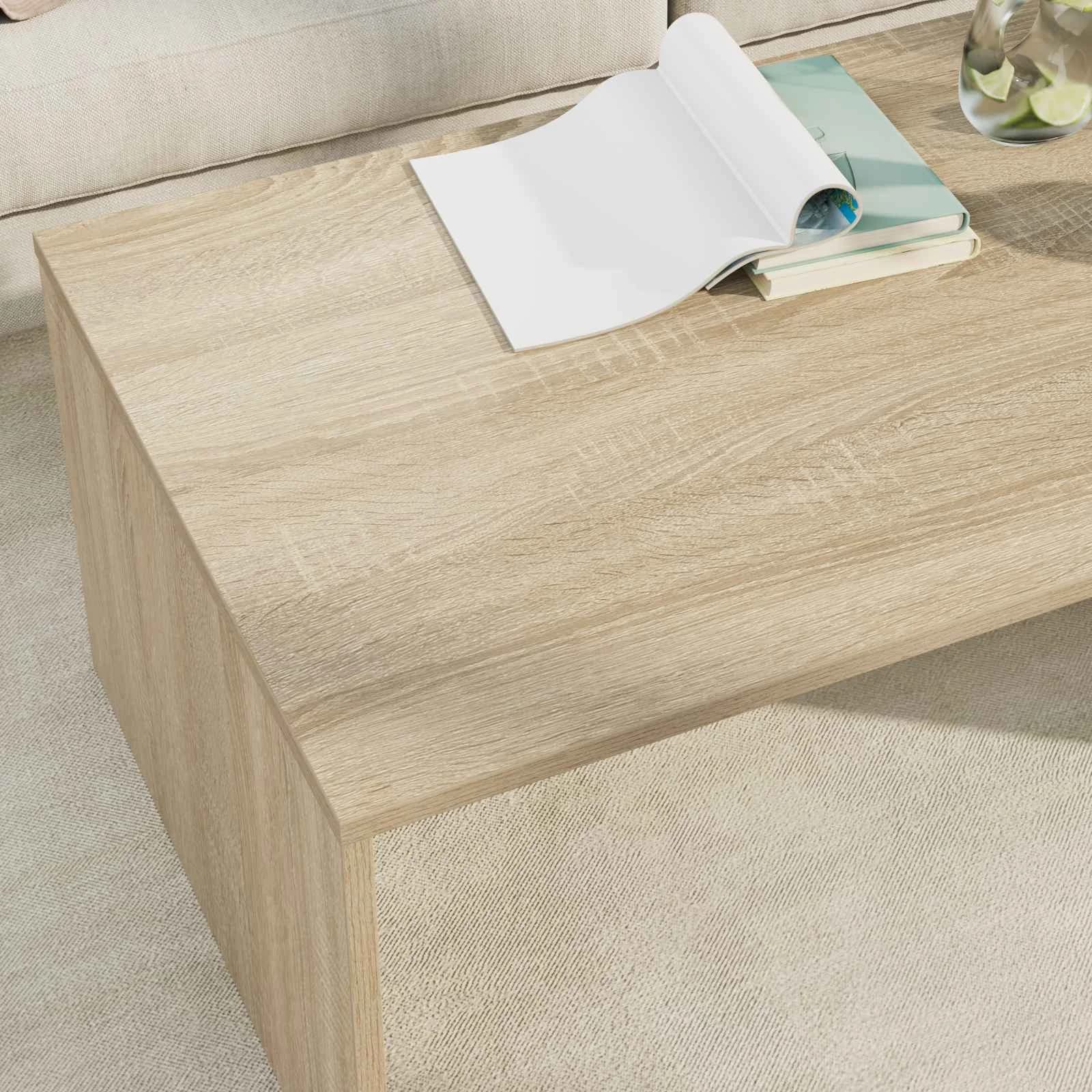 Klubska miza Sonoma hrast 95 x 50 x 34 cm Inženirski les - slika 4