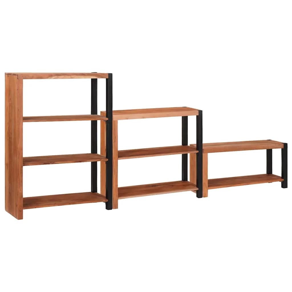 Knjižna polica 6 nivojev 3 kos 80 x 30 x 110 cm Rjava - slika 3
