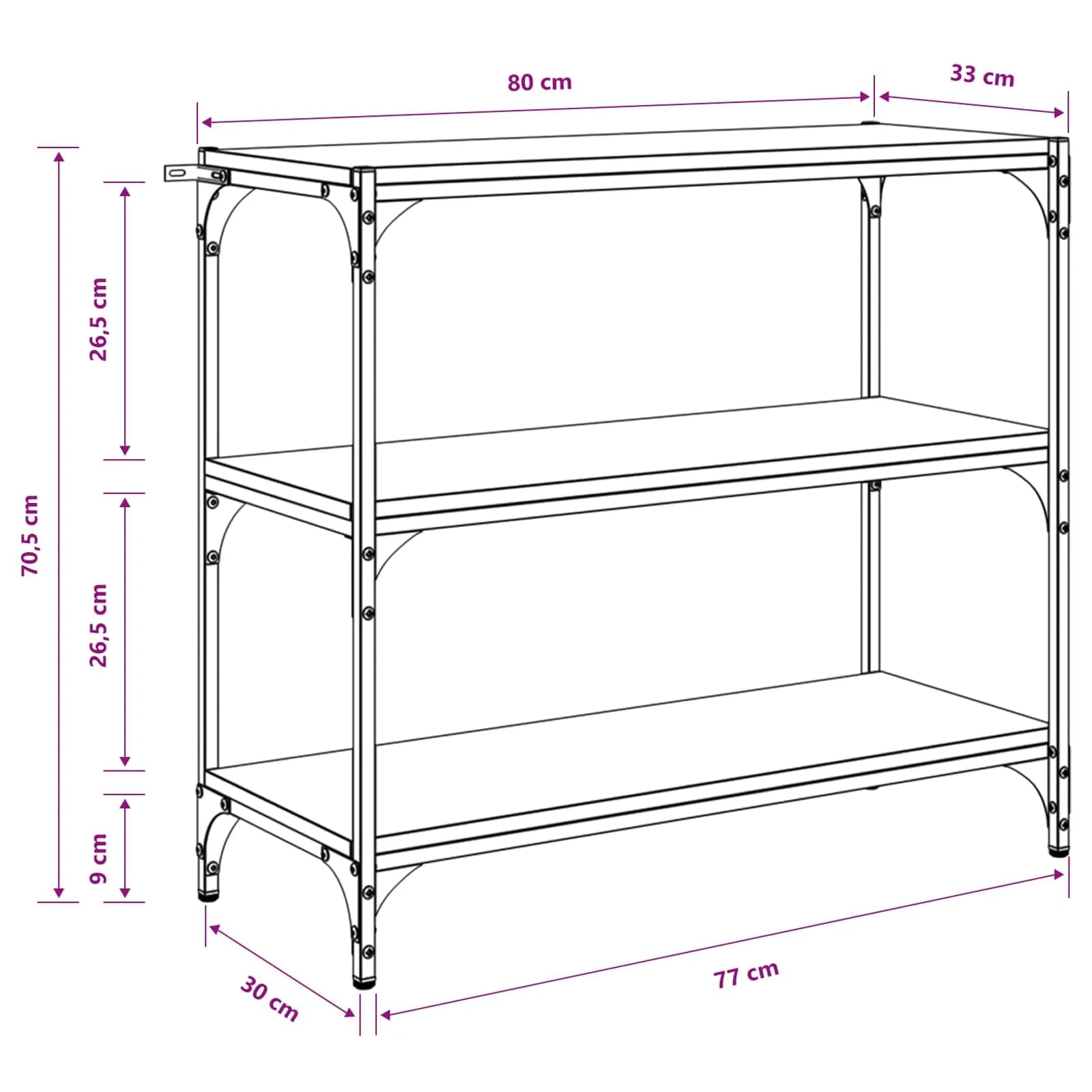 Knjigovni omar Star les 80 x 33 x 70,5 cm - slika 12