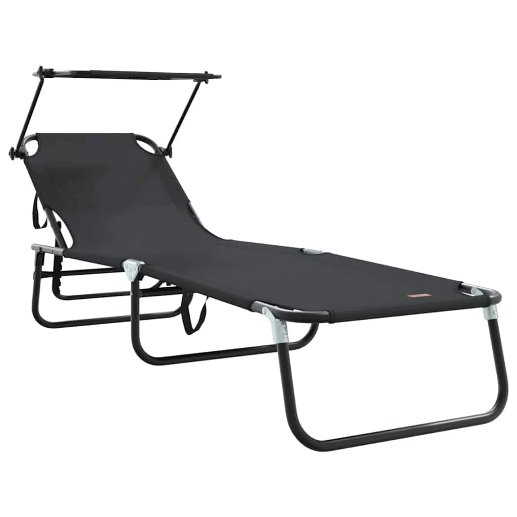 Zložljiv ležalnik Črna 190 x 57 x 81 cm oxford - slika 2