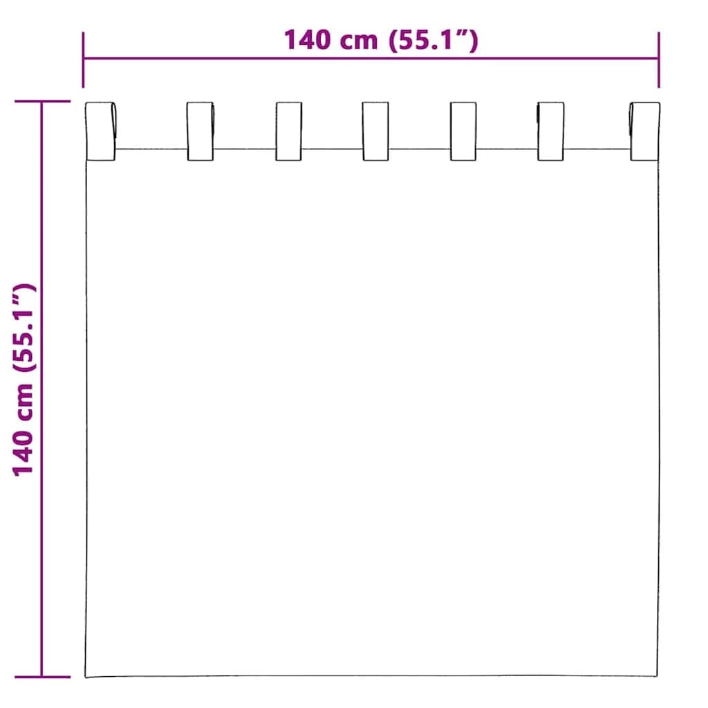 Velvete zavese 2 kos Kapučino 140 x 140 cm Žamet - slika 8