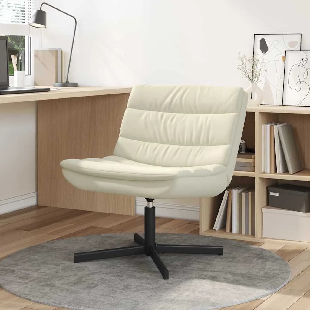 Vrtljiv stol krema 63 x 75 x 76 cm Umetno usnje