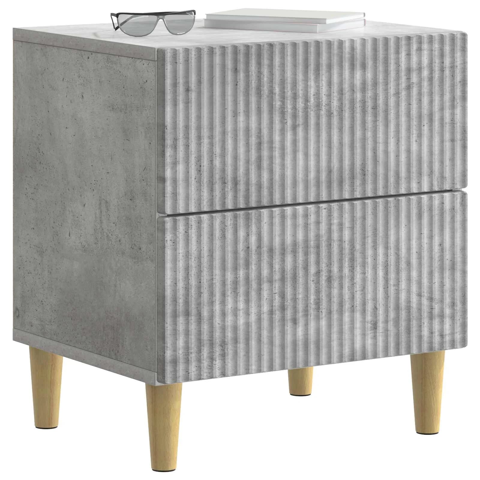 Nočna omarica Betonsko siva 43 x 34,5 x 48 cm Inženirski les - slika 3